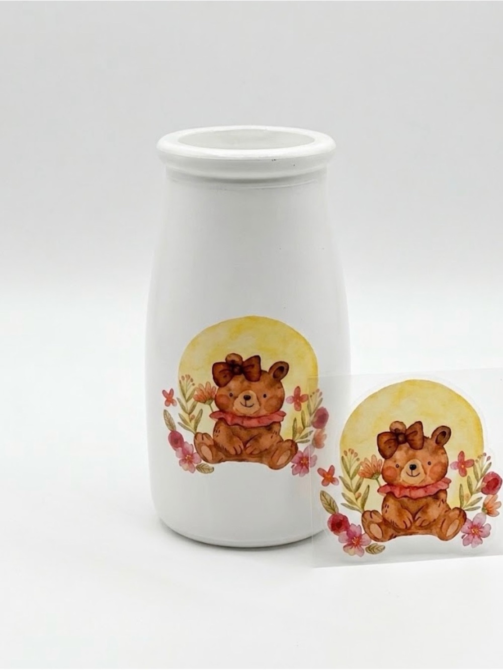 Oui Yogurt Glass Flower Vase - Like New Condition (Unbranded)